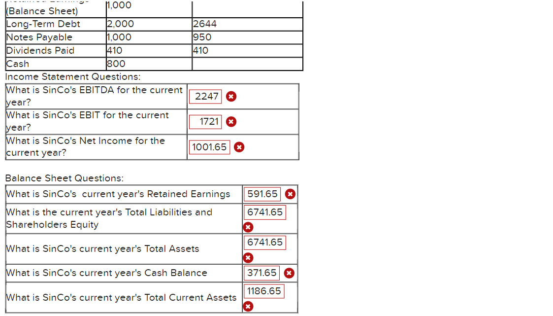  Create an Income Statement, Balance Sheet Using the table below create