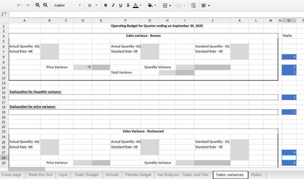 Your input is required for the following spreadsheets whose tabs are highlighted