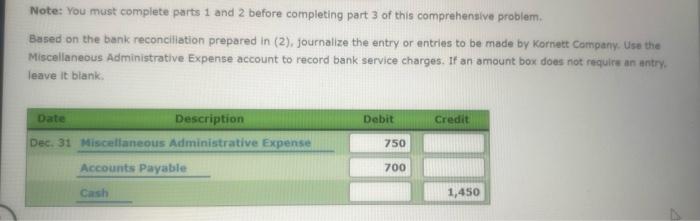 selling expense, 5570; miscellaneous administrative expense, $830 Description Debit Credit Feb. 26