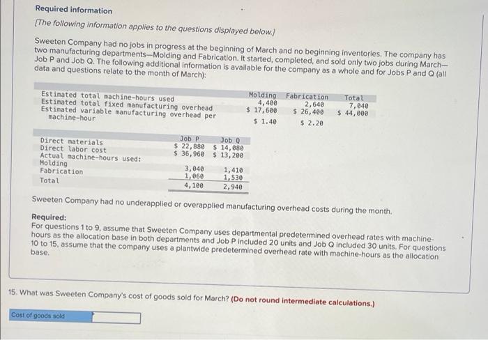 rates with machine hours as the allocation base in both departments and