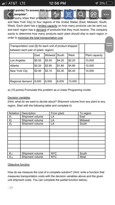 Please help explain how to solve this. Aglie, . AT&T LTE 12:56