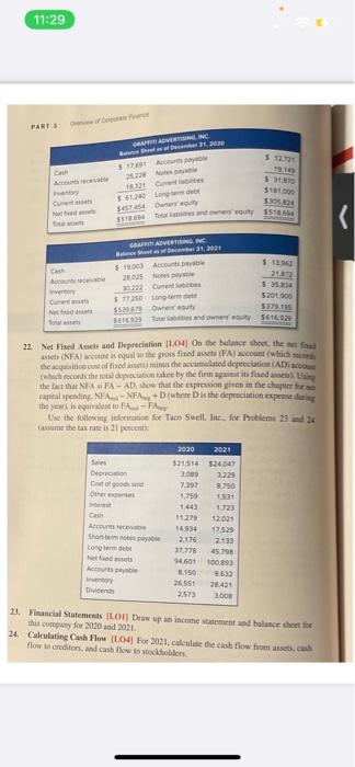 need part 22, 23, and 24 to the question 11:29 PART 1