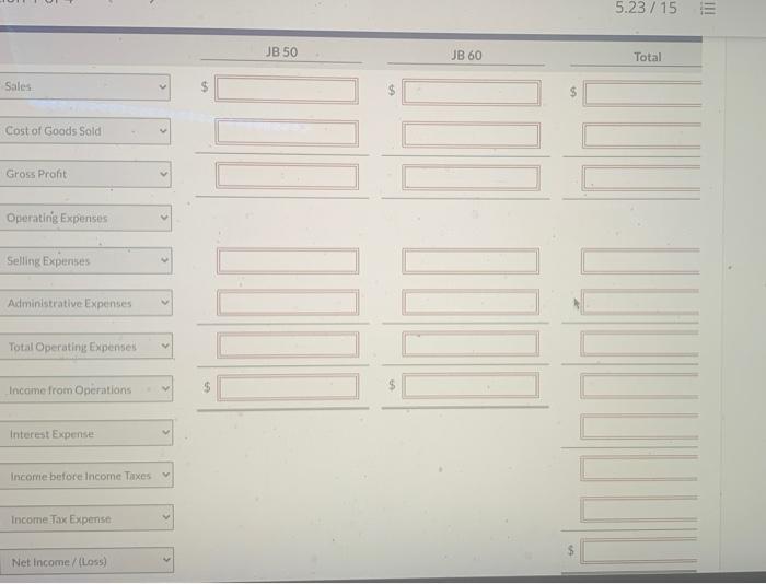 materials pounds Cost per pound 26.000 10,400 2 3 31,200 10,400 41,600