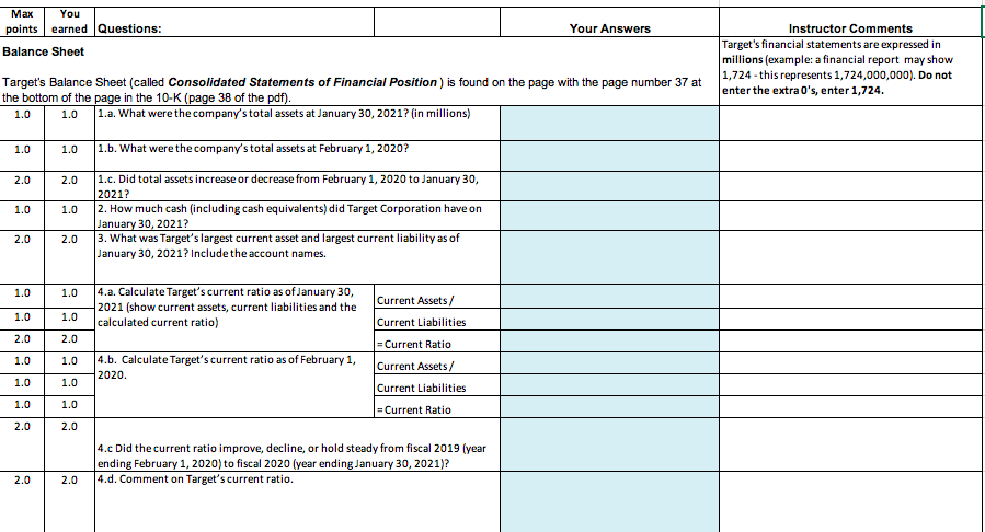 in the shaded areas below Name: Answer the following questions in the