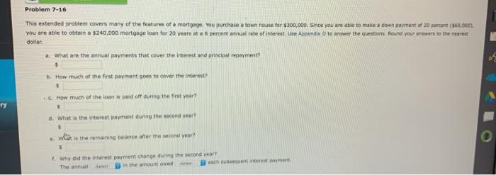  Problem 7-16 This extended problem covers many of the features of