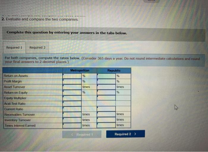 those of two actual companies competing as the primary players in a