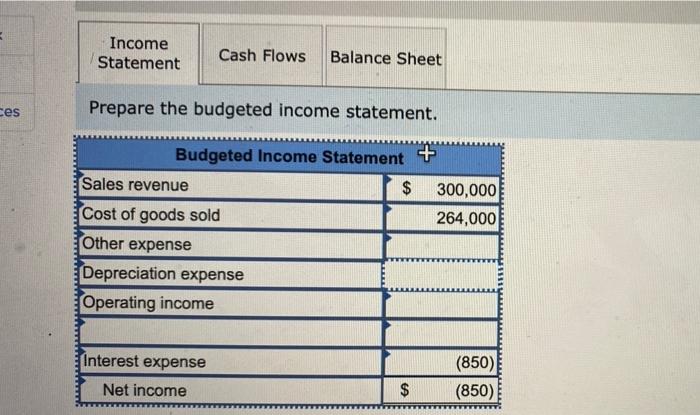 please help me finish the first two and complete the third! Income