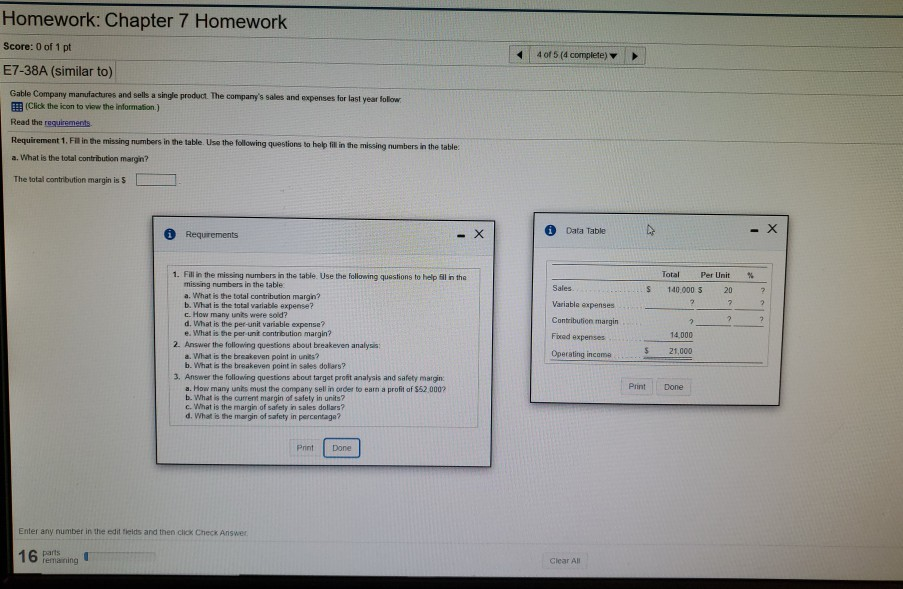 help please Homework: Chapter 7 Homework 4 of 5 (complete) Score: