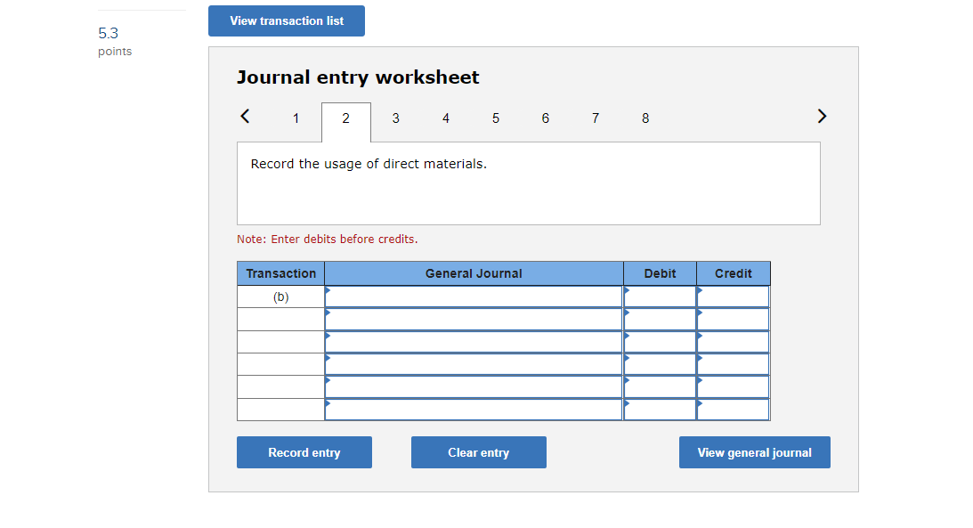 usage, (e) indirect labor usage, (f) other overhead costs, (g) overhead applied,