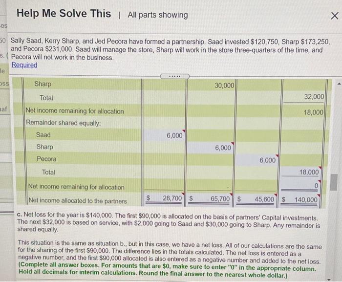 losses. b. Net income for the year is $137,000. The first $80,000