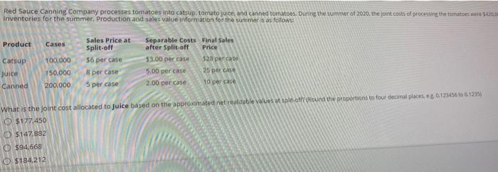 the summer of 2020, the components were nventories for the summer Production