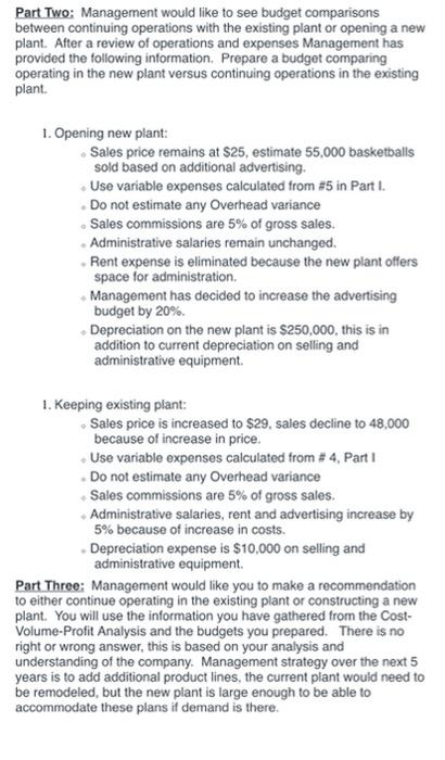 the existing plant 1. Opening new plant: Sales price remains at $25,