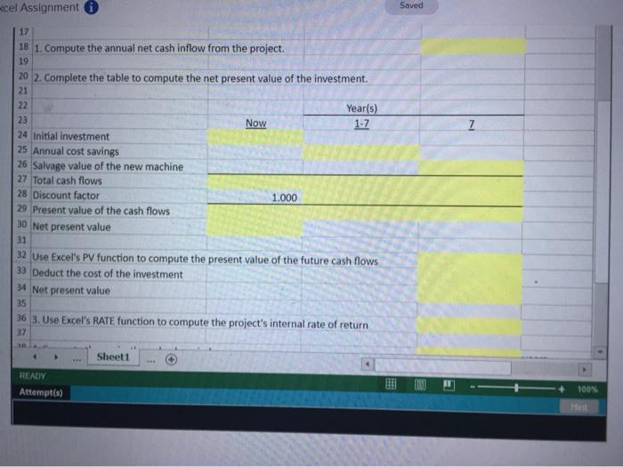 KB 5 ? 1 Comparison of Capital Budgeting Methods - Excel PAGE