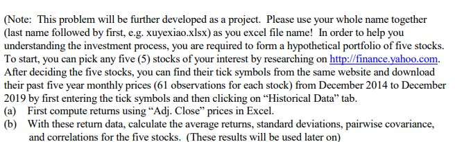  (Note: This problem will be further developed as a project. Please