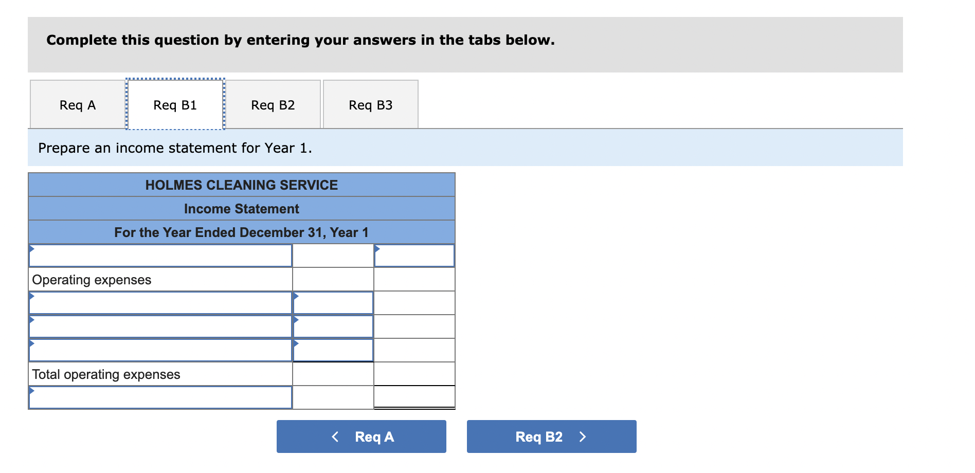 Service began operation on January 1, Year 1. The company experienced the