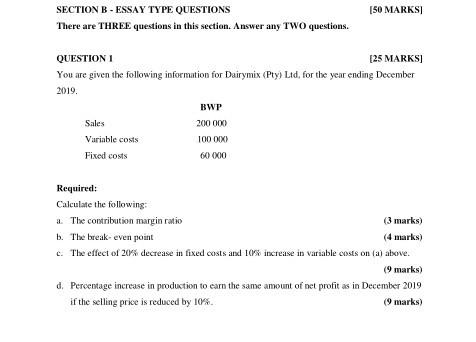 [50 MARKS SECTION B - ESSAY TYPE QUESTIONS There are THREE