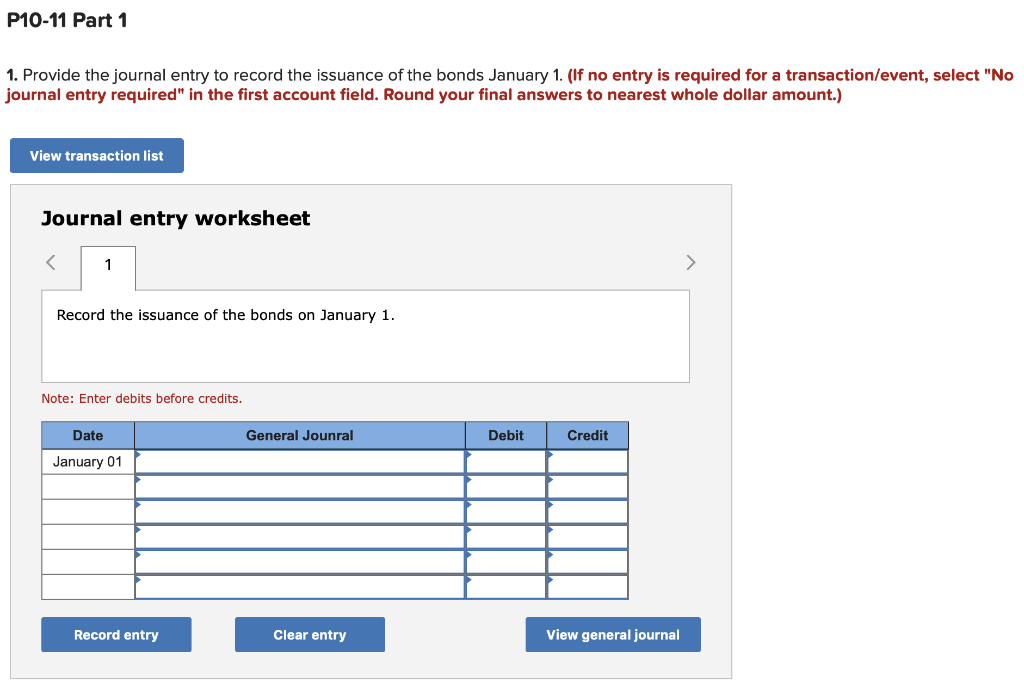 information P10-11 (Algo) Recording and Reporting a Bond Issued at a Premium