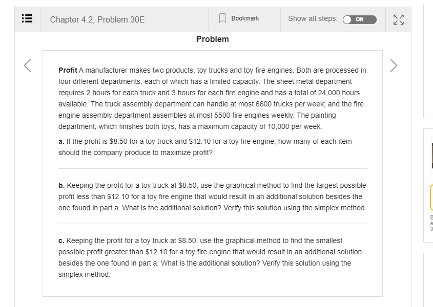 Chapter 4.2, Problem 30E Bookmark Show all steps: ON Problem Profit