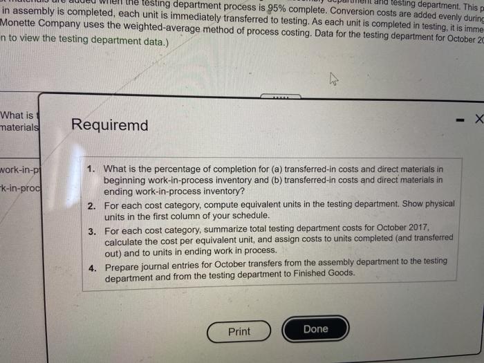 is immediately transferred to testing. As each unit is completed in testing,