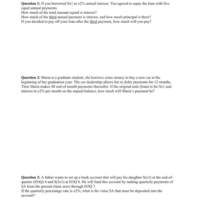 (you can add more space if needed), write the complete equations used