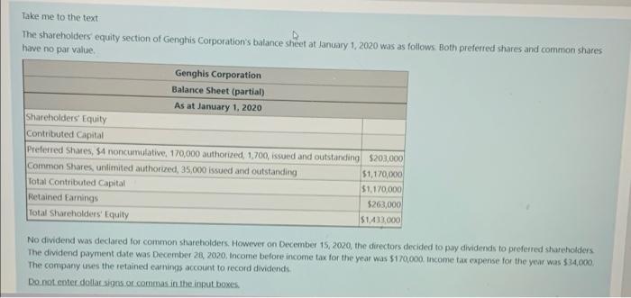  Take me to the text i The shareholders equity section of