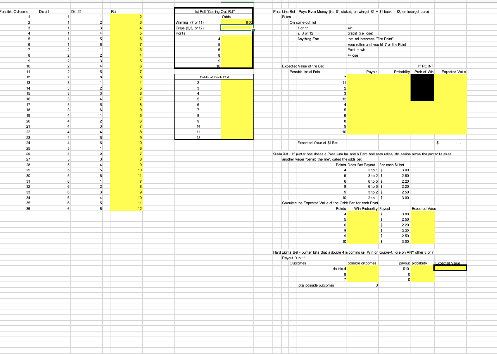  Die #1 Rol Possible Outcome 1 2 3 4 5 6