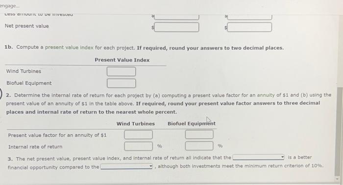 projects. The estimated net cash flows from each project are as follows: