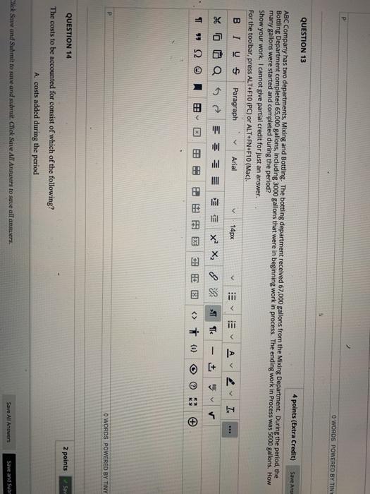  P O WORDS POWERED BY TIN QUESTION 13 4 points (Extra