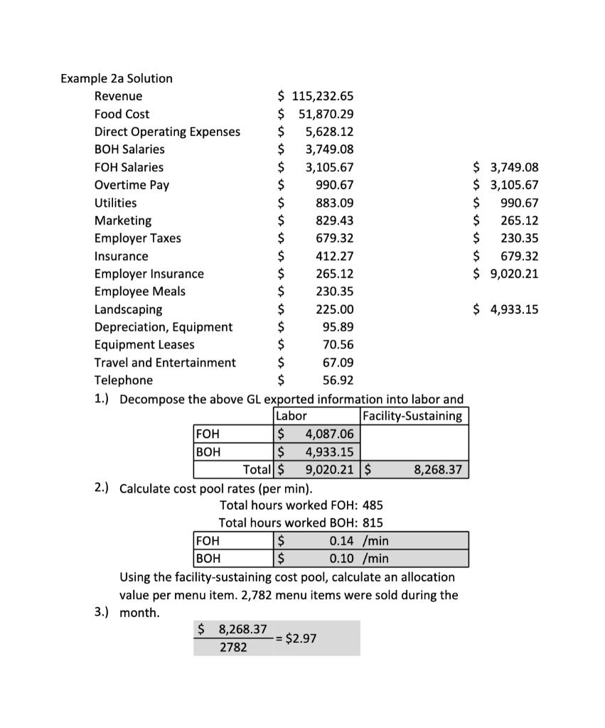 With given information, how was last chart was calculated. Item ABC,Item Operating