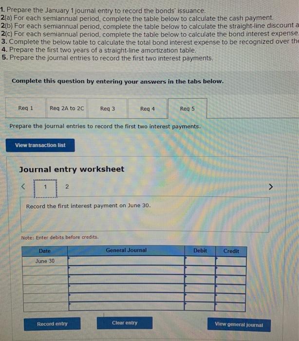bonds' Issuance. 2(a) For each semiannual period, complete the table below to