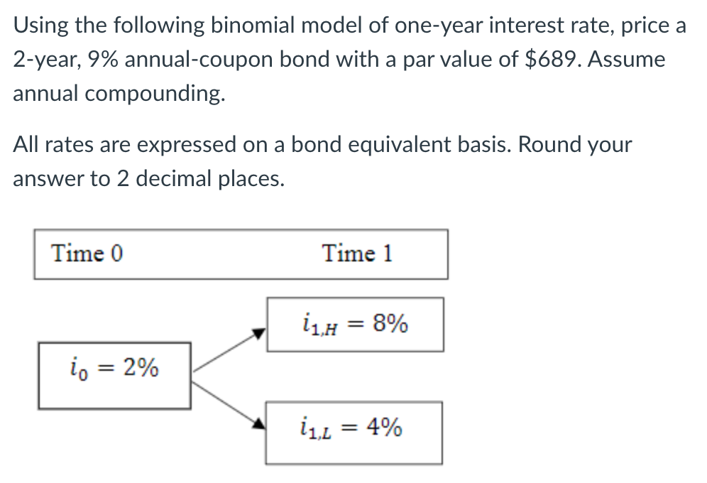 Please help. Thank you very much!!! Using the following binomial model of