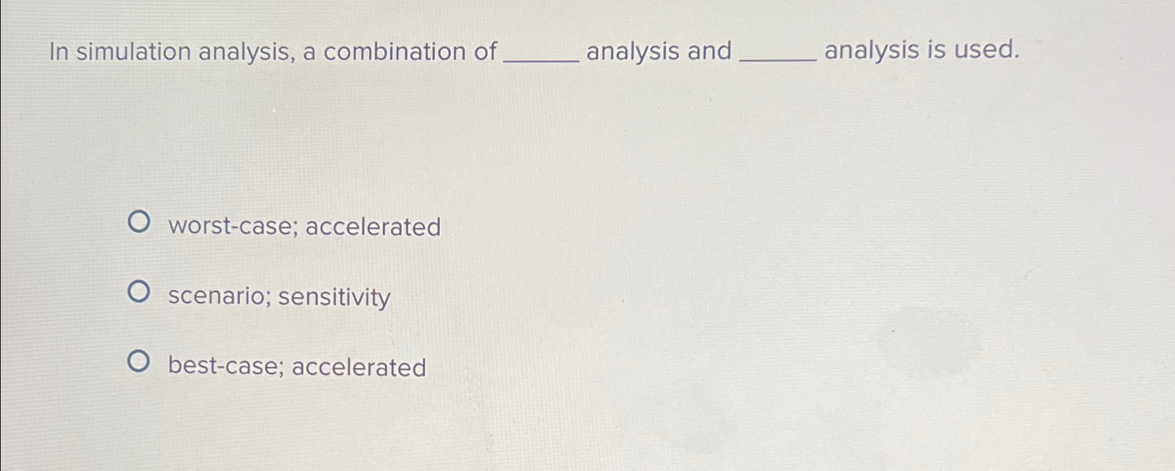 In simulation analysis, a combination of analysis and analysis is used.