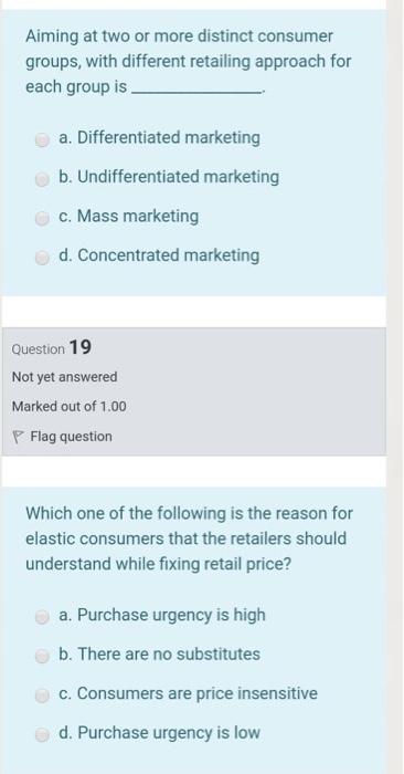  Aiming at two or more distinct consumer groups, with different retailing