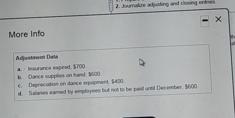 a label or enter a zero.) Deb's Dance Studio Worksheet Month Ended