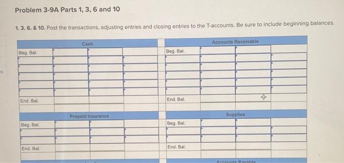 3-5, 3-6, 3-7) The general ledger of Zips Storage at January 1,