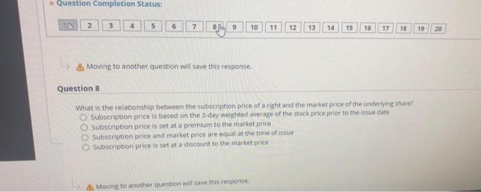  Question Completion Status: 2. 3 4 5 6 7 819 10