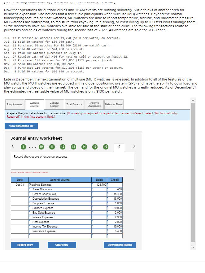 (GL) [The following information applies to the questions displayed below.] Now that