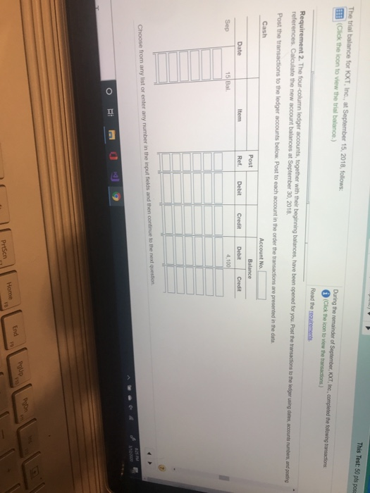 Debit 110 Cash 4,100 112 Accounts receivable 9,100 115 Supplies Equipment 15,000