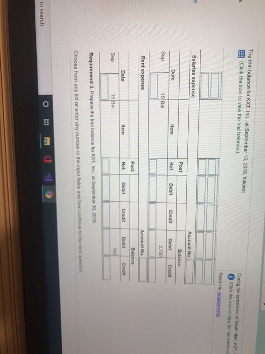 Table Credit KXT, Inc. Trial Balance September 15, 2018 Acct # Account