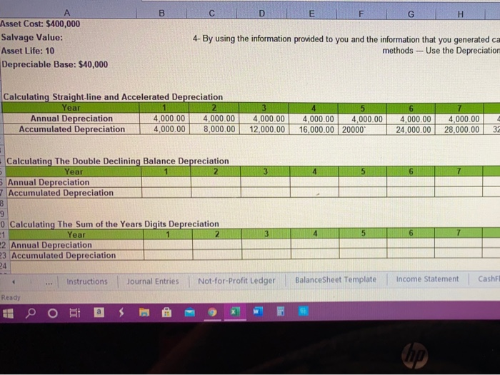 please check my work on the straight line and accelerated depreciation. Please