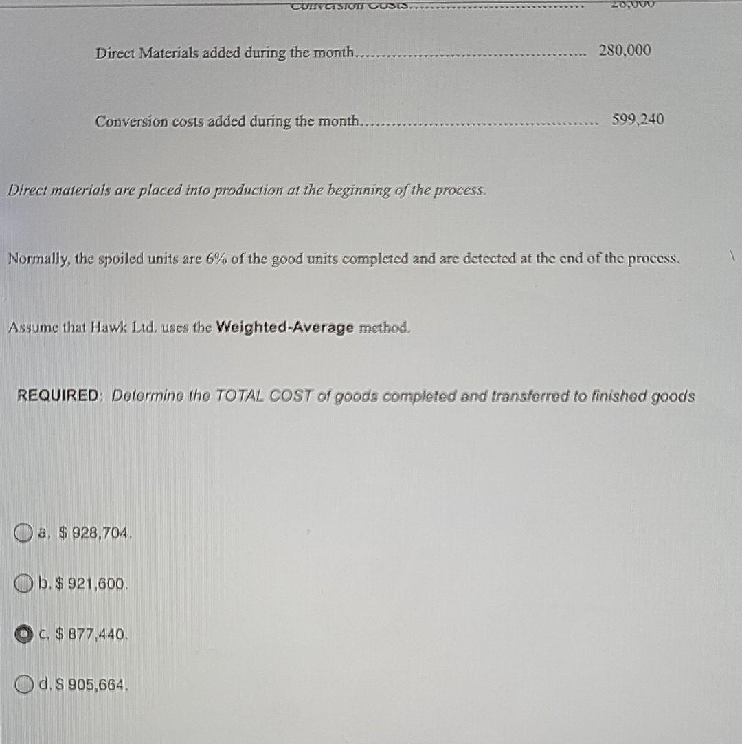 the records revealed the following: Beginning Work in Process(40% complete the process)