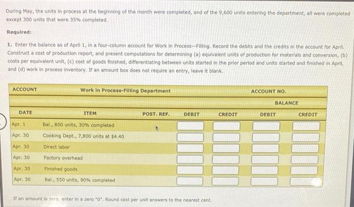 cost of production reports Hearty Soup Co. uses a process cost system
