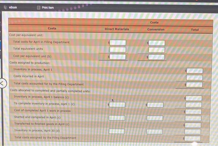 filling processes. Materials are entered from the cooking process at the beginning