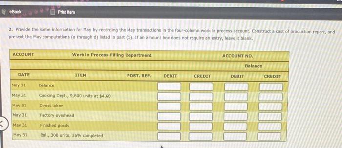 of the niling process. The Inventory of Work In Process-Filing on April