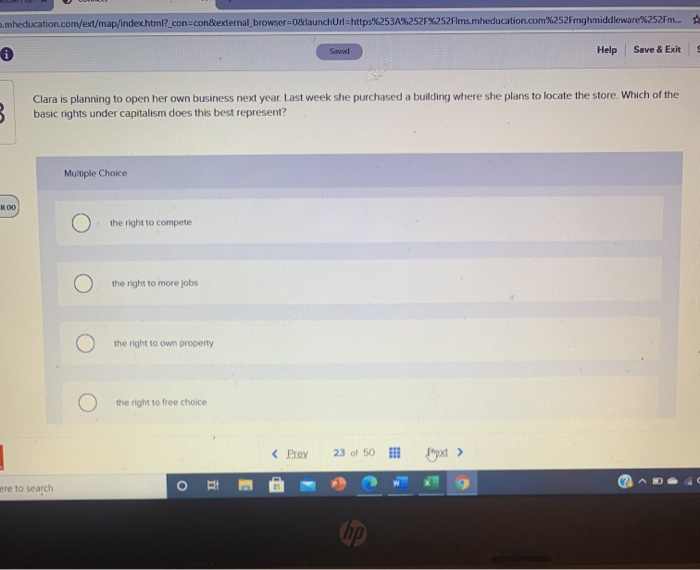  omheducation.com/ext/map/index.html?_con=con&external browser=0&launchUrl=https%253A%252F%252Fms.mheducation.com%252Fmghmiddleware%252Fm... Savod Help Save & Exit 3 Clara is planning