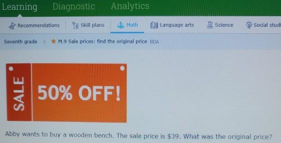 can't figure out Leaming Diagnostic Analytics Recommendations skill plans Math U