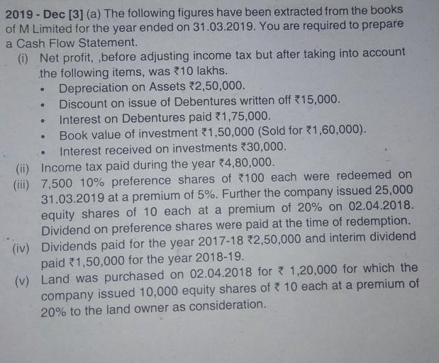  Prepare cash flow , If I'm satisfied with your answer ,