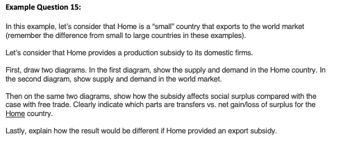 Example Question 15: In this example, let's consider that Home is