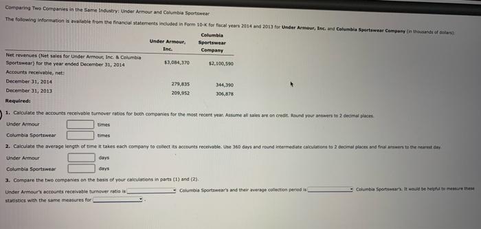  Comparing Two Companies in the Same Industry: Under Armour and Columbia