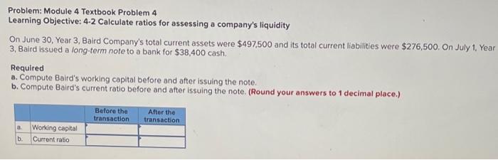 for assessing a company's liquidity On June 30, Year 3, Campbell Company's